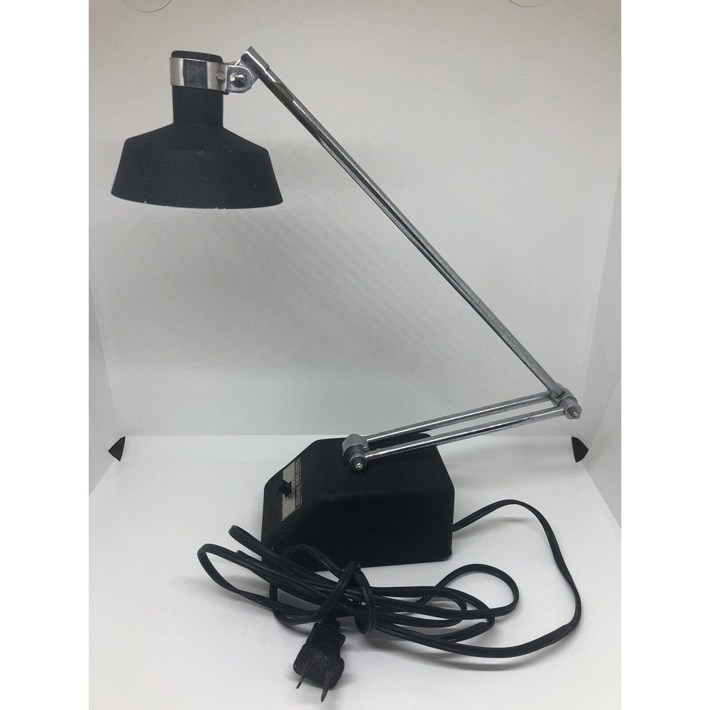 Industrial Transformer Powered Desk Lamp (Black) Made in Taiwan Vintage WORKS